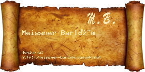 Meissner Barlám névjegykártya